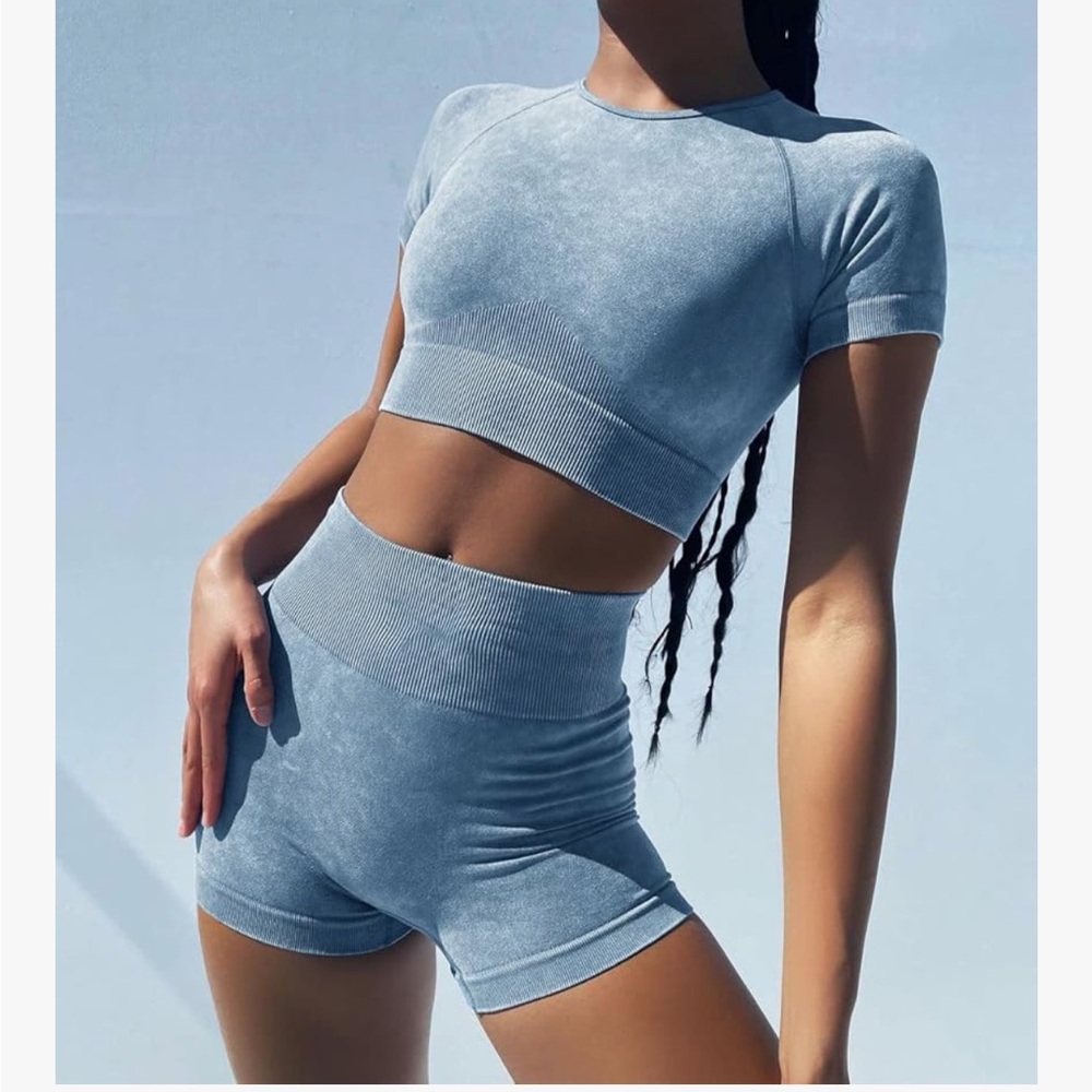 Women's Athletic Shorts in Light Blue